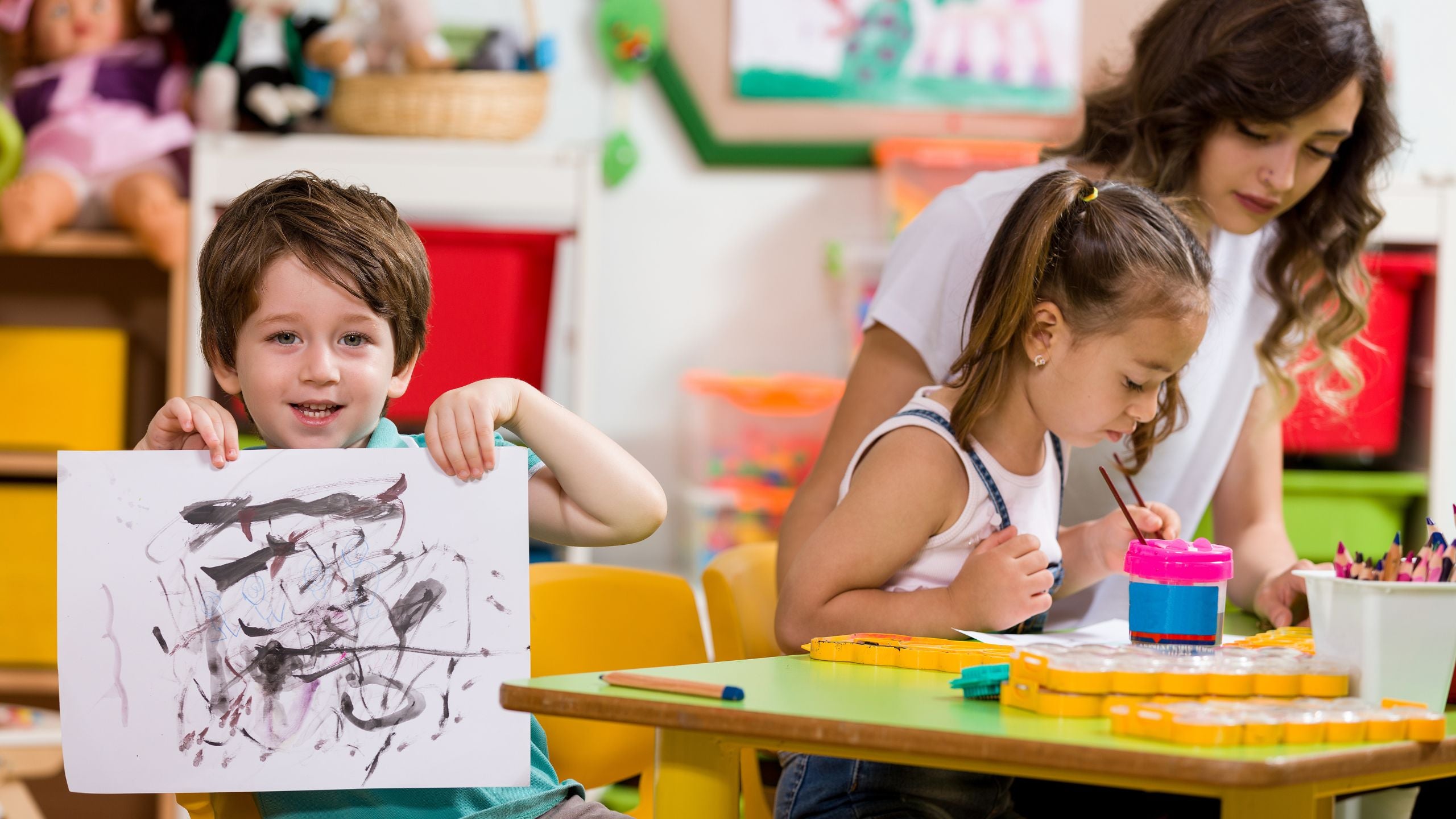 Group of preschool students engaged in a creative learning activity at Creative Learners Academy