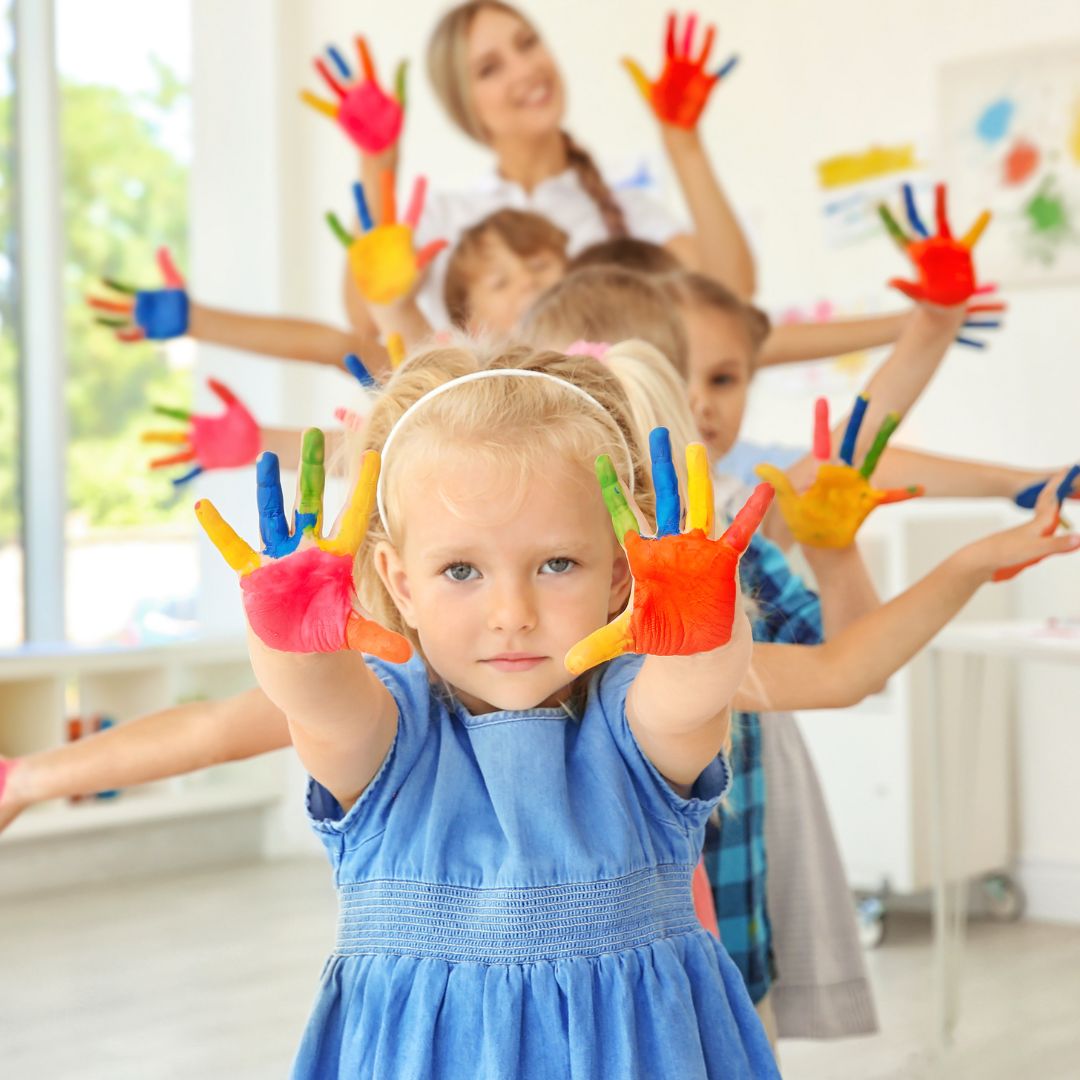 Group of preschool students engaged in a creative learning activity at Creative Learners Academy