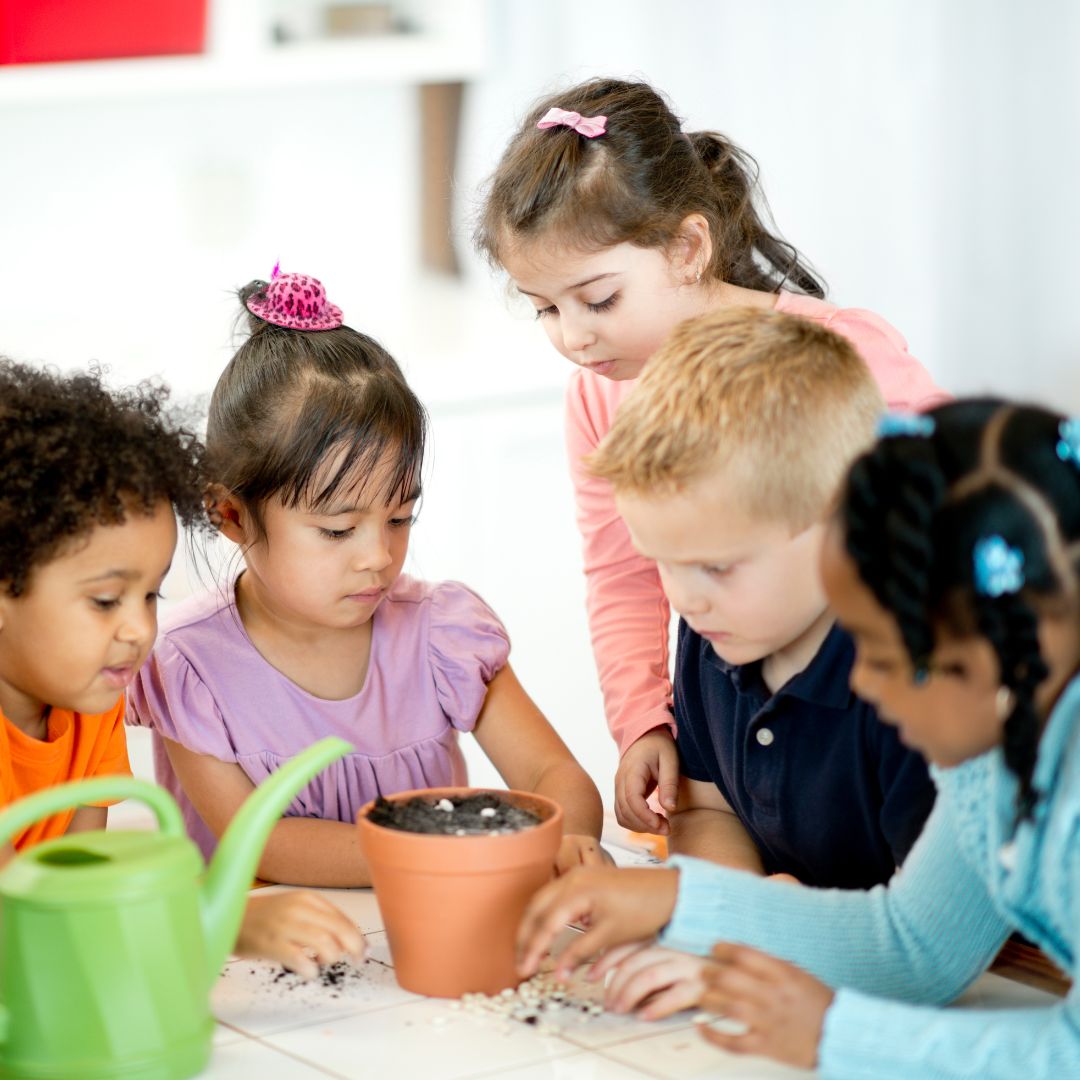 Group of preschool students engaged in a creative learning activity at Creative Learners Academy